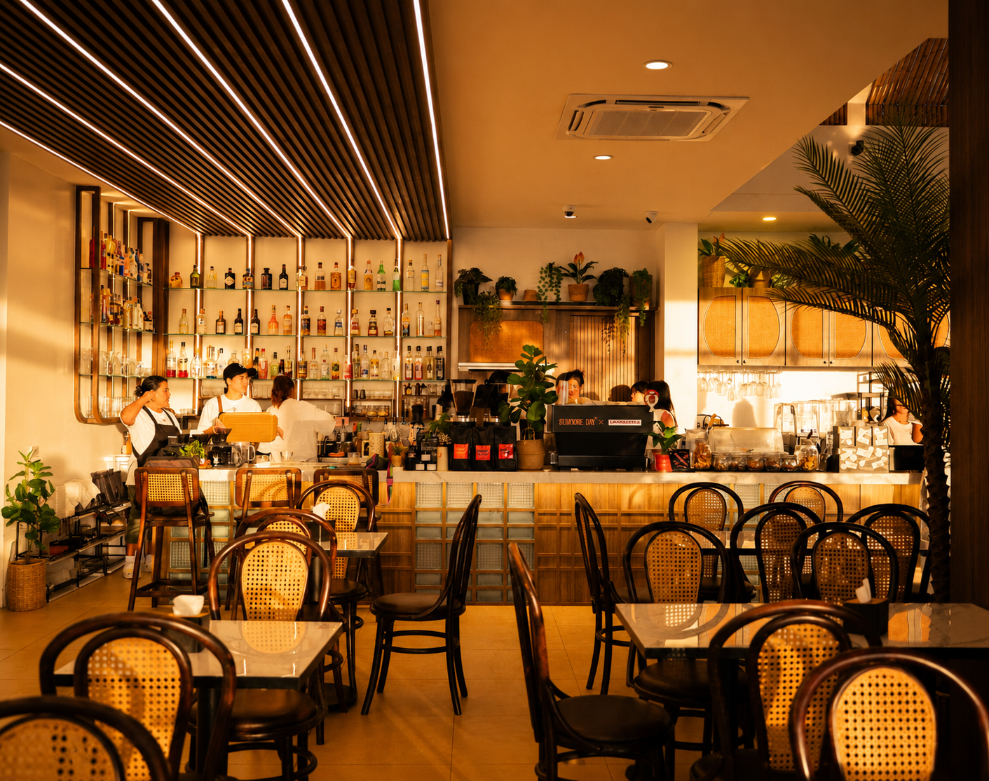 Garden terrace overlooking the Andaman Sea at Summore Day Cafe