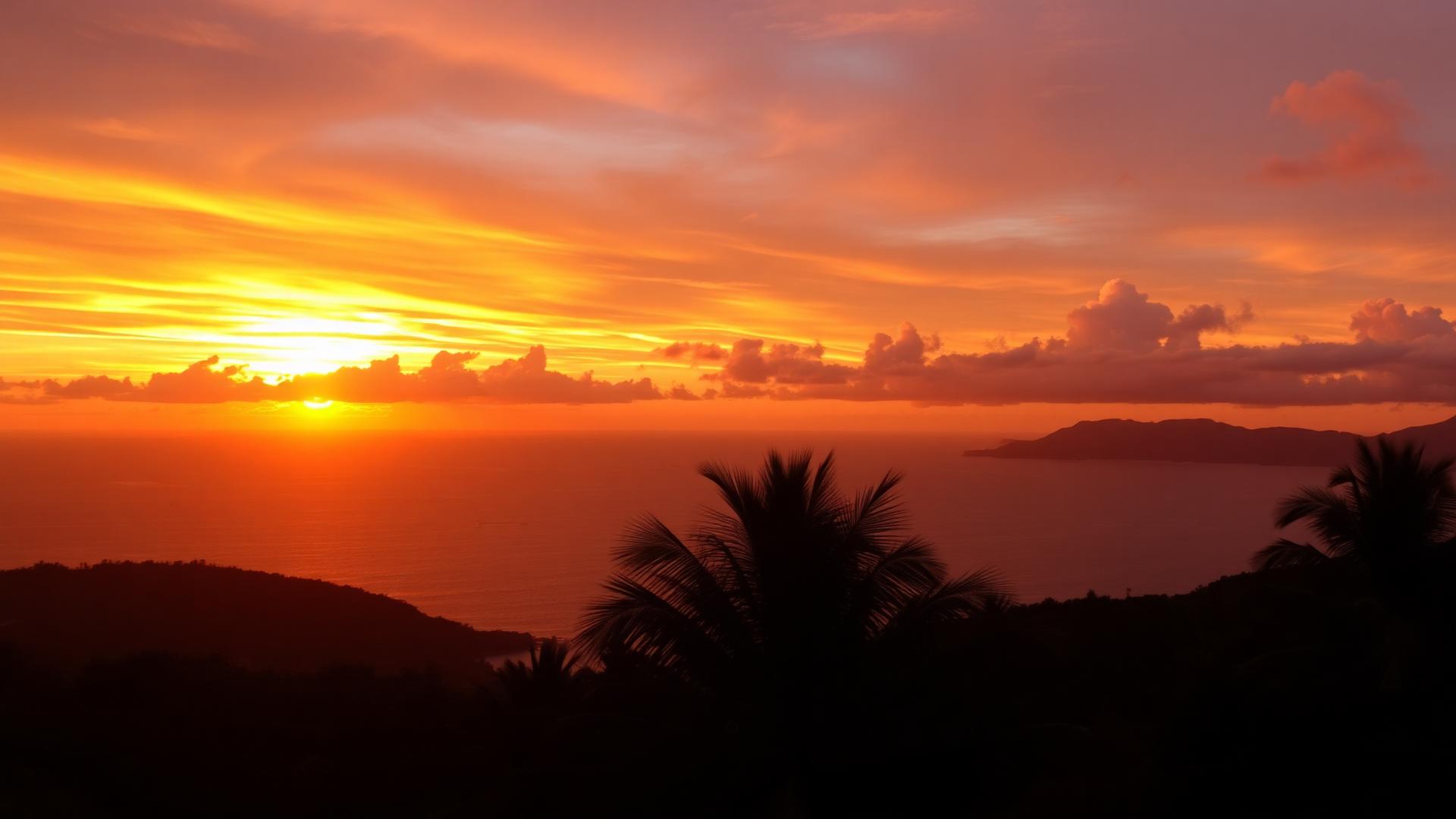 Sunset views over the Andaman Sea from Summore Day Cafe in Rawai
